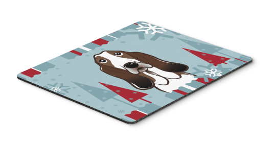 Basset Hound Winter Holiday Hot Pad & Trivet