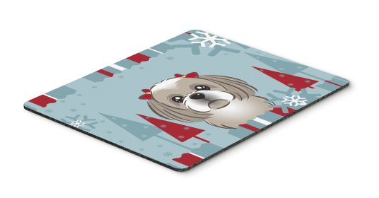 Shih Tzu - Silver - Winter Holiday Hot Pad & Trivet