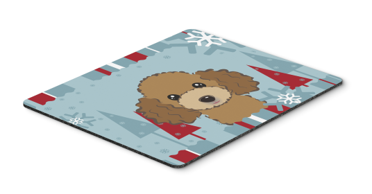 Poodle - Chocolate - Winter Holiday Hot Pad & Trivet