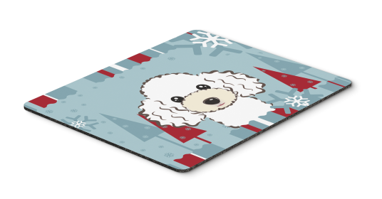 Poodle - White - Winter Holiday Hot Pad & Trivet