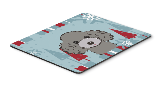 Poodle - Silver - Winter Holiday Hot Pad & Trivet