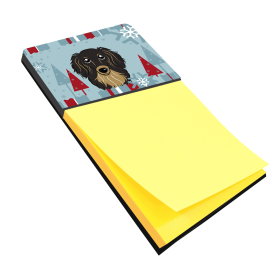 Dachshund - Longhair - Black and Tan 1 Holiday Sticky Note Holder