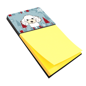 Poodle - White 1 Holiday Sticky Note Holder