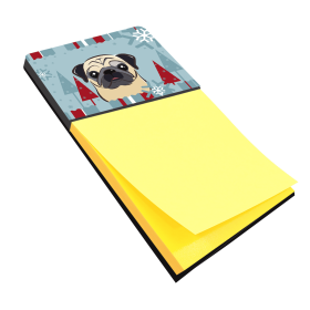 Pug - Fawn 1 Holiday Sticky Note Holder