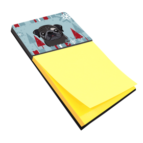 Pug - Black 1 Holiday Sticky Note Holder