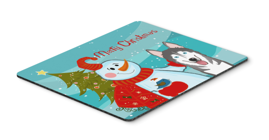 Alaskan Malamute with Snowman Mouse Pad