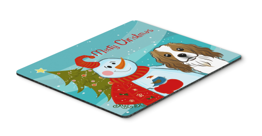 Cavalier King Charles Spaniel with Snowman Mouse Pad