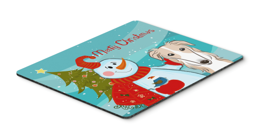 Borzoi with Snowman Mouse Pad