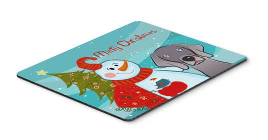 Weimaraner with Snowman Hot Pad or Trivet