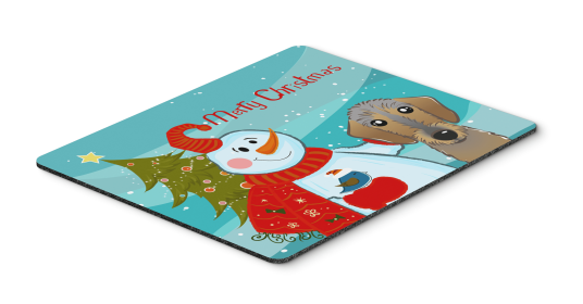 Dachshund - Wirehair - with Snowman Mouse Pad