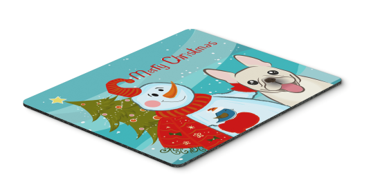 French Bulldog - Fawn - with Snowman Hot Pad or Trivet