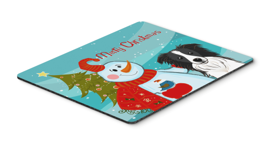 Border Collie with Snowman Mouse Pad