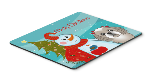 Shih Tzu - Silver - with Snowman Hot Pad or Trivet