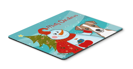 Jack Russell Terrier with Snowman Mouse Pad