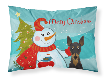 Min Pin with Snowman Fabric Standard Pillowcase