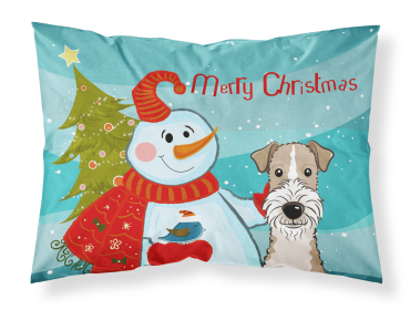 Fox Terrier - Wire - with Snowman Fabric Standard Pillowcase