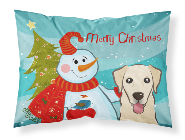 Golden Retriever - Shorthair - with Snowman Fabric Standard Pillowcase