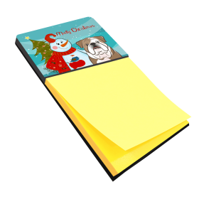 English Bulldog 2 Holiday Sticky Note Holder