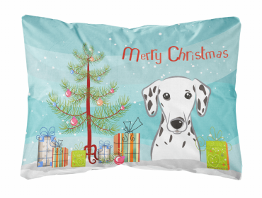 Dalmatian - Christmas Tree and Dog Canvas Fabric Decorative Pillow