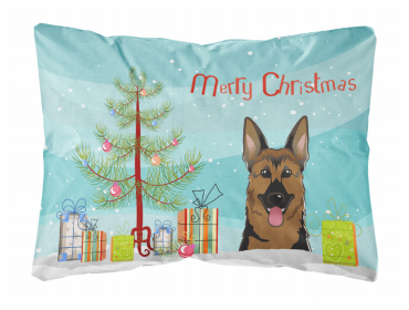 German Shepherd - Christmas Tree and Dog Canvas Fabric Decorative Pillow