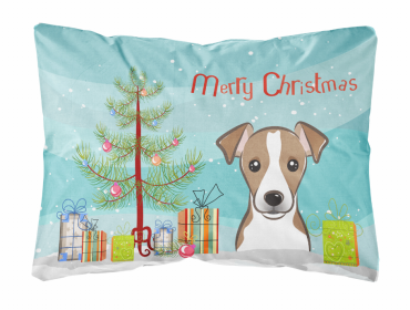 Jack Russell Terrier - Christmas Tree and Dog Canvas Fabric Decorative Pillow