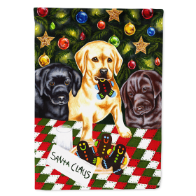 Labrador Retriever - Yellow - Christmas Themed House Flag