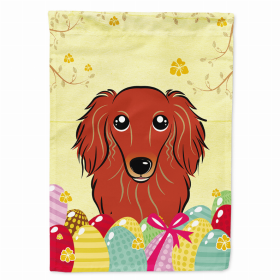 Dachshund - Longhair - Red Easter Egg Breed Flag Canvas