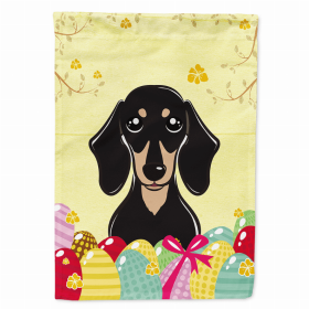 Dachshund - Black and Tan Easter Egg Breed Flag Canvas