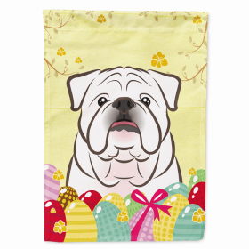 Bulldog - White Easter Egg Breed Flag Canvas