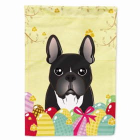 French Bulldog - Black Easter Egg Breed Flag Canvas