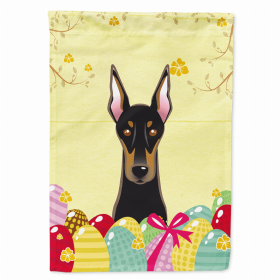 Doberman Easter Egg Breed Flag Canvas