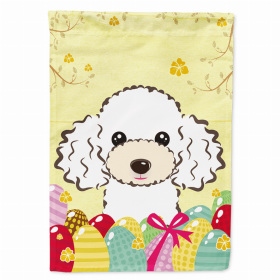 Poodle - White Easter Egg Breed Flag Canvas