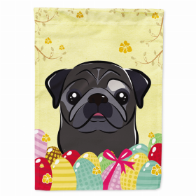 Pug - Black Easter Egg Breed Flag Canvas