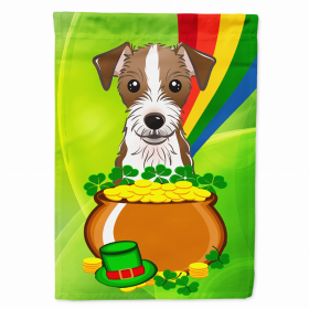 Jack Russell Terrier - Wirehair St. Patrick's Day Breed Flag Canvas