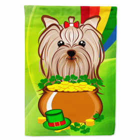 Yorkie St. Patrick's Day Breed Flag Canvas