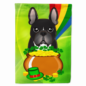 French Bulldog - Black St. Patrick's Day Breed Flag Canvas