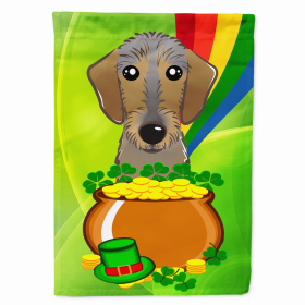 Dachshund - Wirehair St. Patrick's Day Breed Flag Canvas