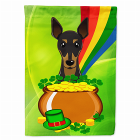 Min Pin St. Patrick's Day Breed Flag Canvas