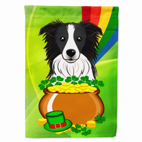 Border Collie St. Patrick's Day Breed Flag Canvas