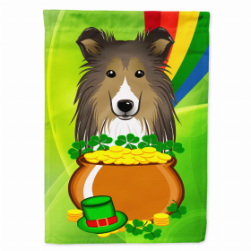 Sheltie St. Patrick's Day Breed Flag Canvas