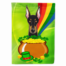 Doberman St. Patrick's Day Breed Flag Canvas