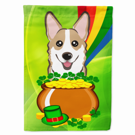 Corgi - Sable St. Patrick's Day Breed Flag Canvas