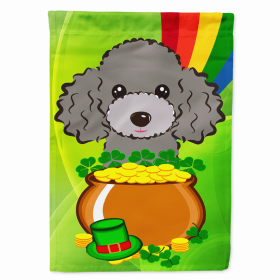 Poodle  - Silver St. Patrick's Day Breed Flag Canvas