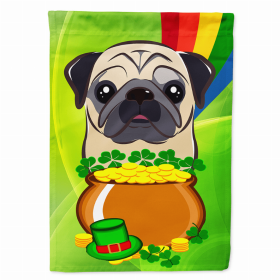 Pug - Fawn St. Patrick's Day Breed Flag Canvas