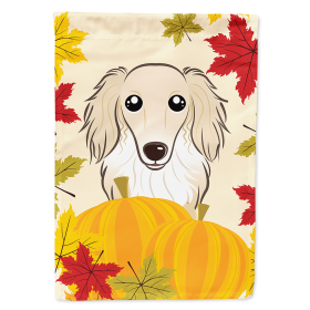 Dachshund - Longhair - Cr me - Thanksgiving  Day House Flag