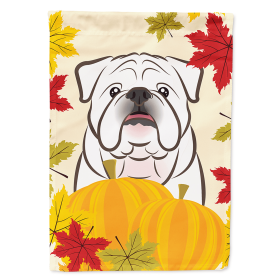 English Bulldog - White - Thanksgiving  Day House Flag