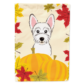 Westie/West Highland White Terrier Thanksgiving  Day House Flag