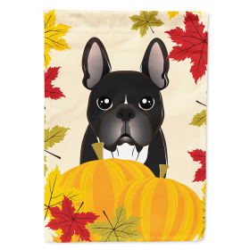 French Bulldog - Black - Thanksgiving  Day House Flag