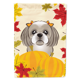 Shih Tzu - Silver - Thanksgiving  Day House Flag