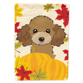 Poodle - Chocolate - Thanksgiving  Day House Flag